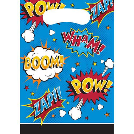 Superhero Slogans Loot Bags - Pack of 8