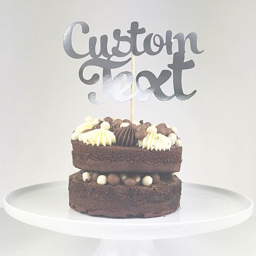 Personalised Silver Foil Cake Topper - Each