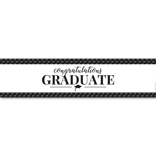 Congratulations Graduate Mortarboard Graduation Banner - 1.2m