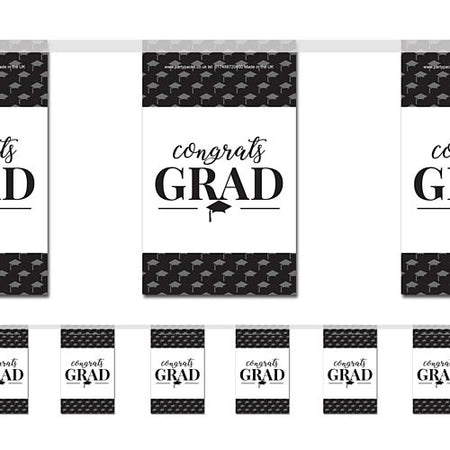 Congrats Grad Mortarboard Graduation Paper Bunting - 2.4m
