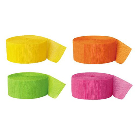 Neon Colours Crepe Streamer Decoration Pack
