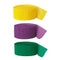 Yellow, Green & Purple Crepe Streamer Decoration Pack