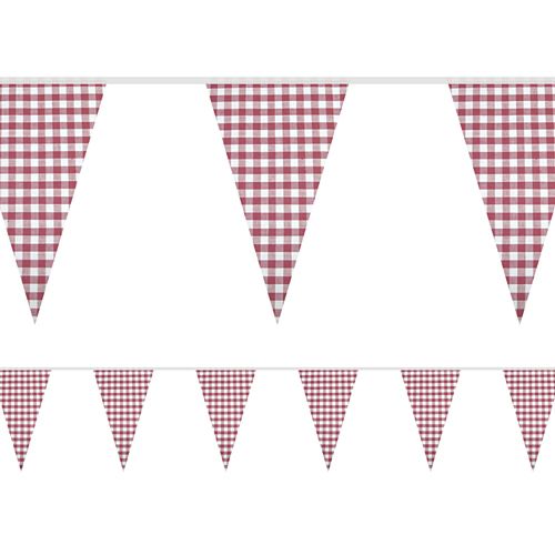 Red Gingham Fabric Bunting - 8m