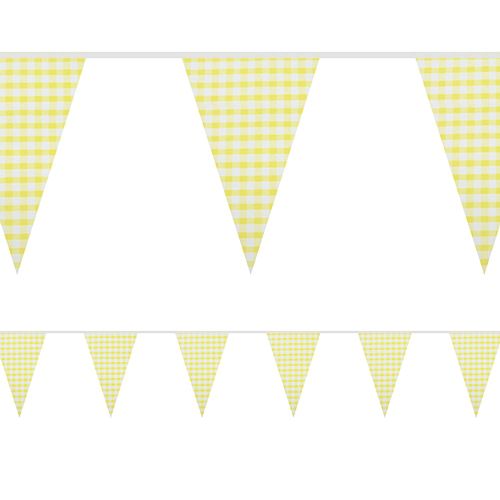 Yellow Gingham Fabric Bunting - 8m