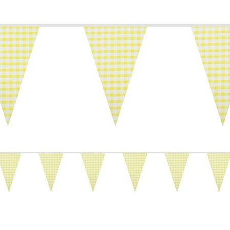 Yellow Gingham Fabric Bunting - 8m