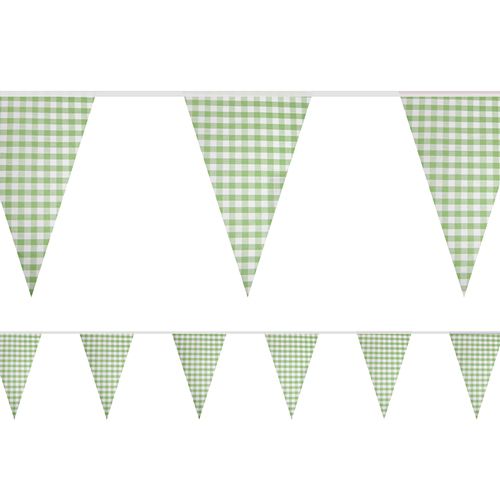 Green Gingham Fabric Bunting - 8m