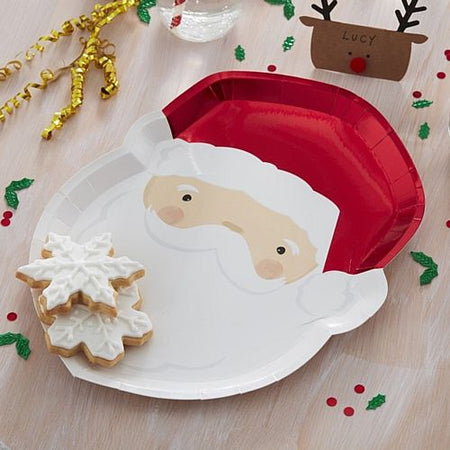 Santa Face Plates - 30cm - Pack of 8
