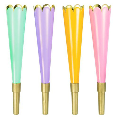 Pastel Scalloped Edge Trumpets - Pack of 4