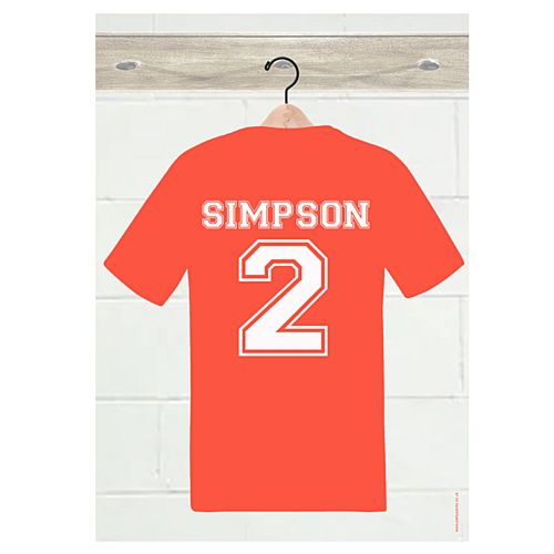 Red Sports Kit Personalised Poster