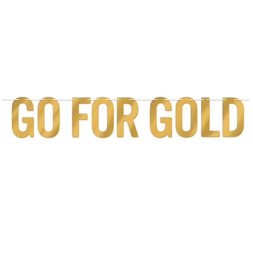 Go for Gold Foil Letter Banner - 1.5m