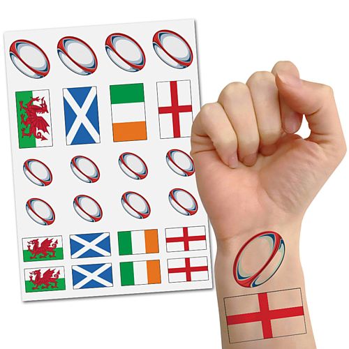 Rugby Temporary Tattoos - Pack of 24
