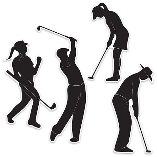 Golf Player Silhouettes - 30.5cm - Pack of 4