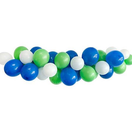 Blue, Green and White Balloon Arch DIY Kit - 2.5m
