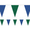 Blue and Green Fabric Pennant Bunting - 24 Flags - 8m