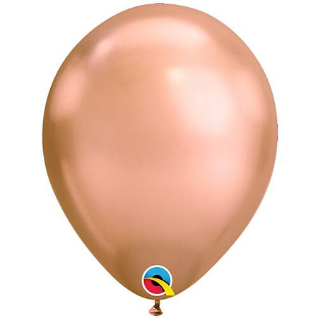 Rose Gold Chrome Metallic Latex Balloons - 11