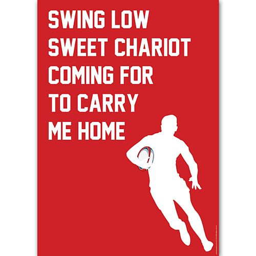 Swing Low Sweet Chariot Rugby Poster - A3