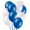 Blue and White Latex Balloons - 10