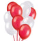 Red and White Latex Balloons - 12