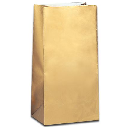 Gold Metallic Colour Party Bags - Pack of 10