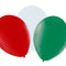 Red, White and Green Latex Balloons - 10