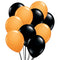 Black and Orange Latex Balloons - 10