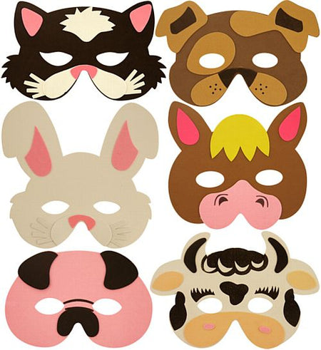 Assorted Farm Foam Animal Masks - Each