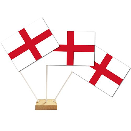 England St George Paper Table Flags 15cm on 30cm Pole