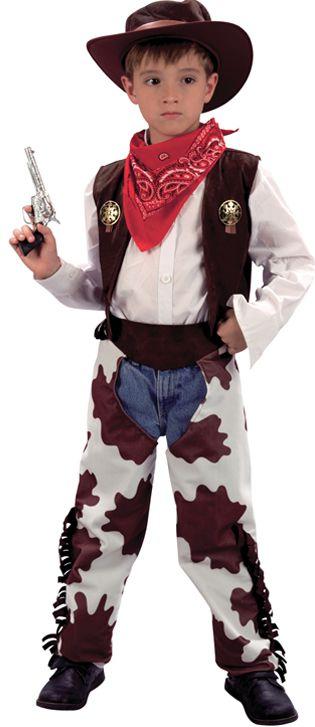 Cowboy Costume With Cowprint Chaps
