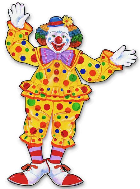 Clown Jointed Cutout Wall Decoration - 76cm