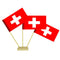 Swiss Paper Table Flags 15cm on 30cm Pole