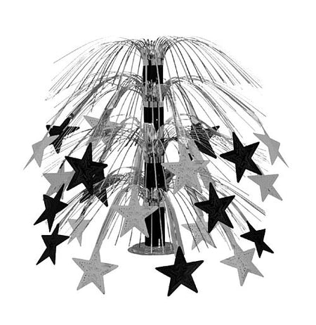 Black & Silver Star Cascade Centrepiece 18