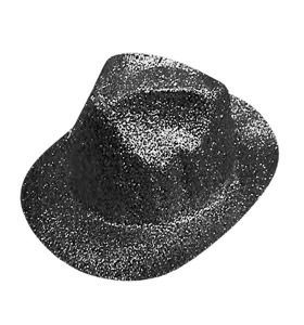 Black Glitter Gangster Hat