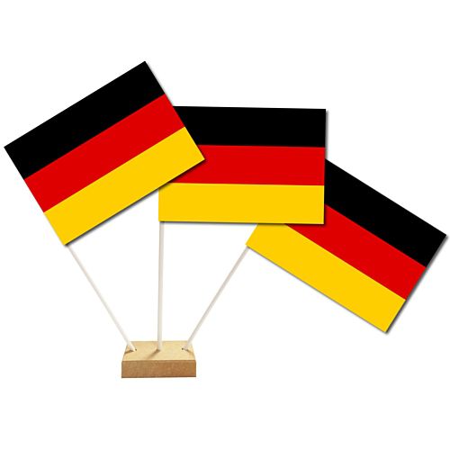 German Paper Table Flags 15cm on 30cm Pole