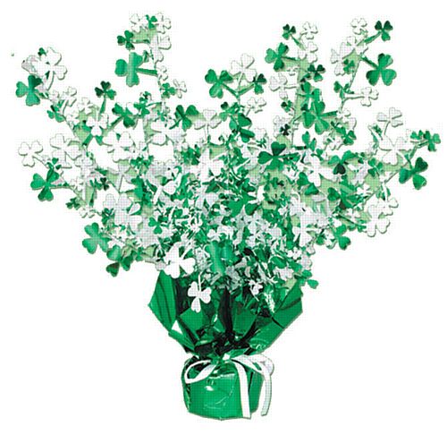 St. Patrick's Day Shamrock Gleam & Burst Centrepiece - 15"