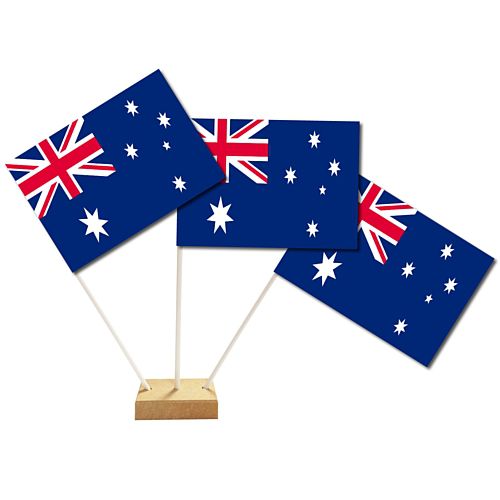 Australian Paper Table Flags 15cm on 30cm Pole