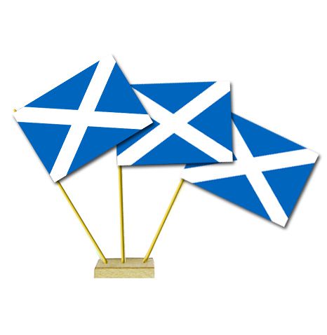 Scottish St. Andrew's Paper Table Flags - 15cm on 30cm Pole - Each