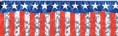American Stars and Stripes Metallic Banner - 1.2m