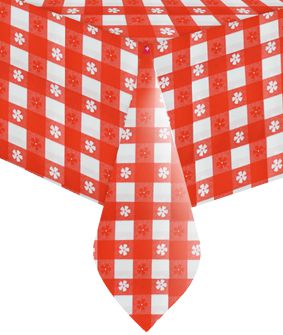 Red Gingham Plastic Tablecloth