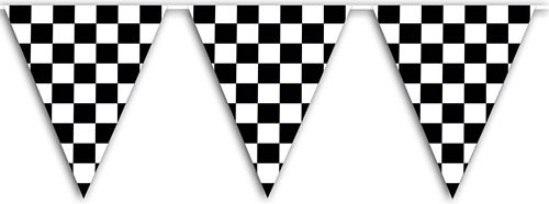 Checkered Flag Plastic Bunting - 9.14m - 15 Flags
