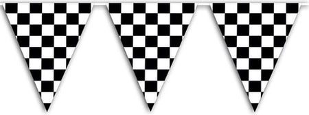 Checkered Flag Plastic Bunting - 9.14m - 15 Flags