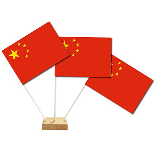 Chinese Paper Table Flags - 15cm on 30cm Pole - Each