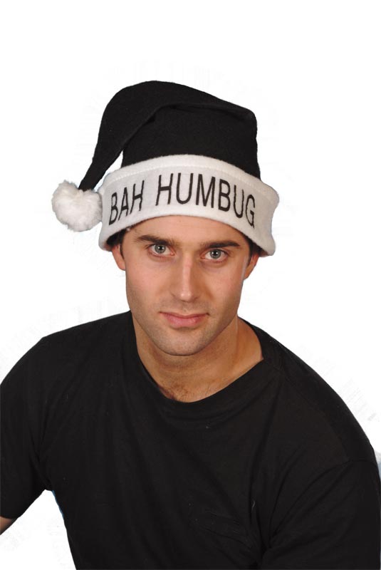 Budget Bah Humbug Black Santa Hat