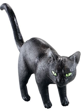 Plastic Life-Size Black Cat Decoration - 44cm