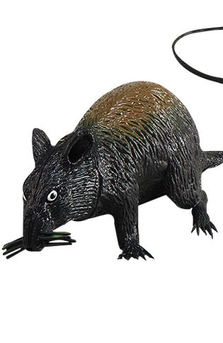 Life-Size Squeaking Rat - 13cm