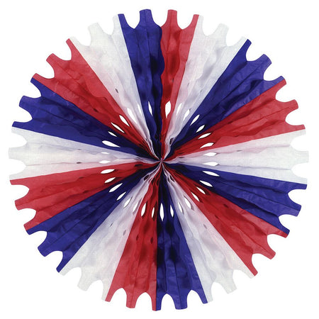 Red, White & Blue Paper Fan - 63.5cm