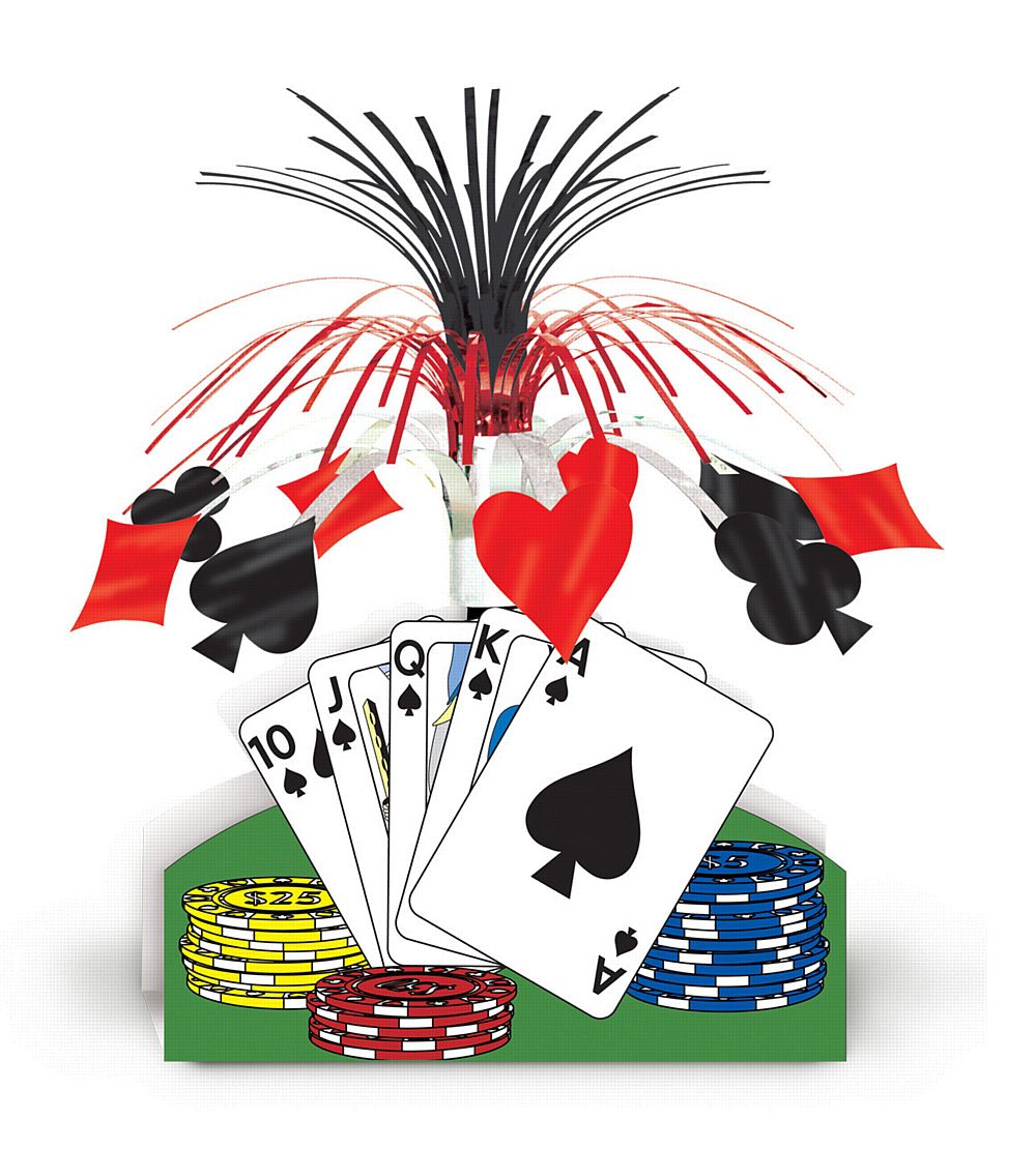 Playing card centrepiece 15"
