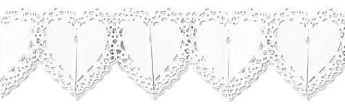 White Lace Heart Garland 12ft