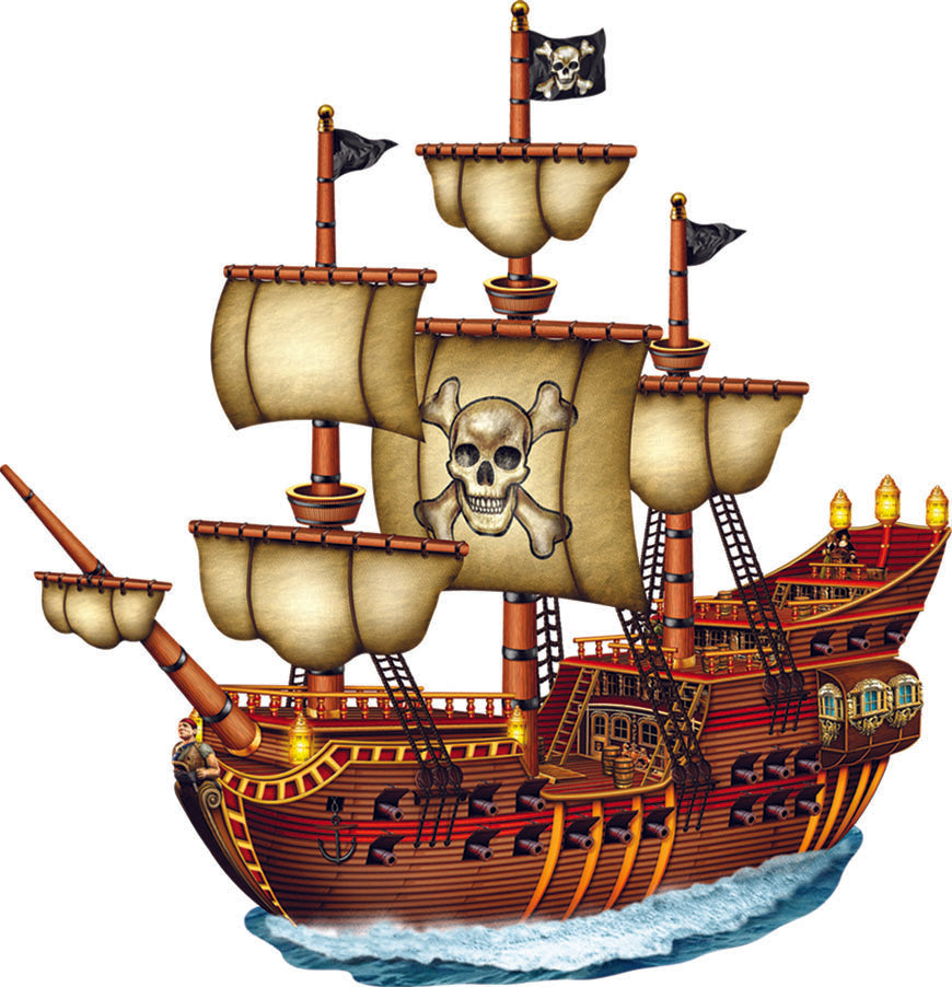 Pirate Ship Jointed Cutout Wall Decoration - 78cm