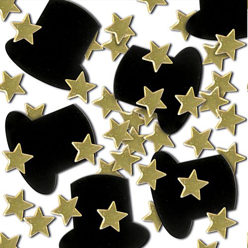 Top Hat & Gold Star Confetti 1oz
