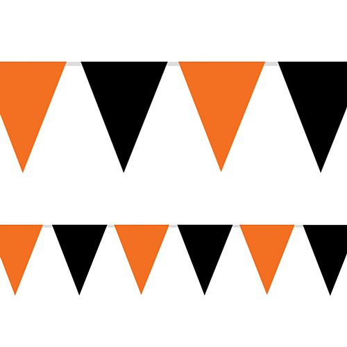 Black and Orange Outdoor Economy Bunting - 9.1m